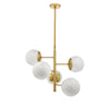 Bombazine 5 Light Pendant Natural Brass with adjustable height