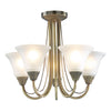 Boston 5 Light Semi-Flush Antique Brass picture with switched on light