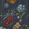 Belgravia Botanist Wood Panel Wallpaper Blue close view picture of floral pattern