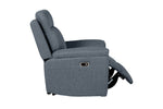 Bowie Electric Recliner Armchair Azul side view picture with reclined seat