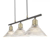 Boyd 3 Light Bar Antique Brass close view picture of the shades design