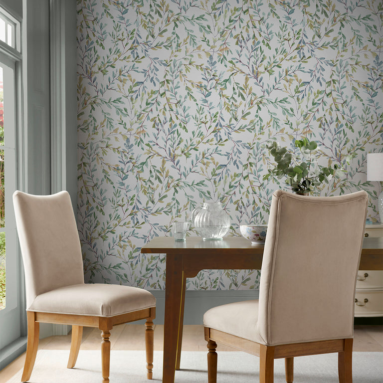 Laura Ashley Brayton Leaves Wallpaper Fresh Green - Brayton Leaves Wall Decor