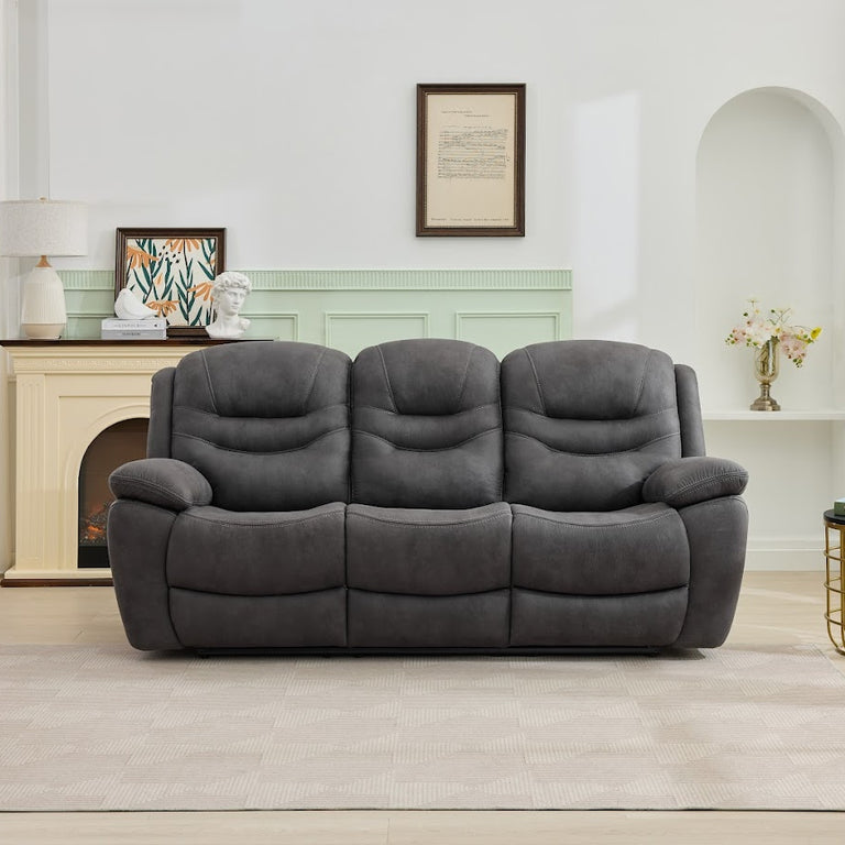 Bremen 3 Seater Sofa Electric Recliner Gunmetal