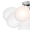 Bubbles 4 Light Flush Polished Chrome Frosted Glass close view picture of the glass shade