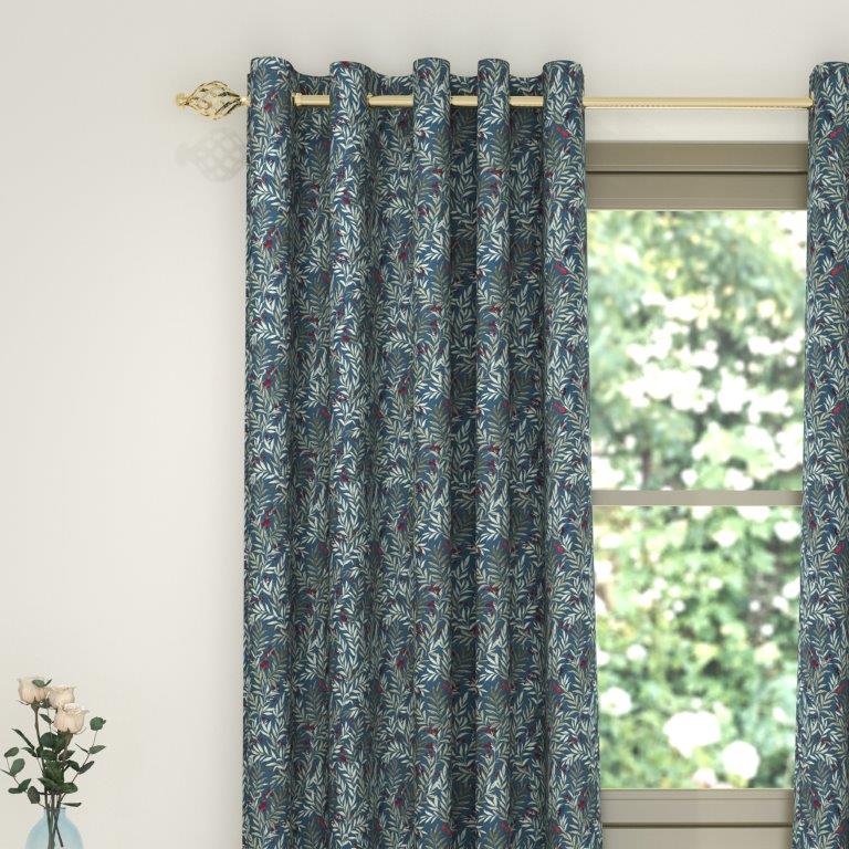 Burgley Navy Eyelet Curtains