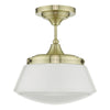 Caden Bathroom Semi Flush Antique Brass IP44 picture on the white background