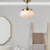 Caden Bathroom Semi Flush Antique Brass IP44 life style picture