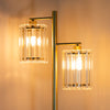 Sophisticated lamp with a golden column and marble base.
