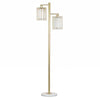 Elegant lamp with crystal shades for a luxurious touch.
