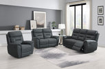 Canterbury 2 Seater Sofa Recliner Slate life style photo with armchair and 3 seater sofa