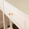 Carson 2 Drawer Console Table Large drawers with a gold knob handles