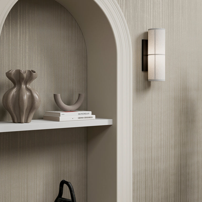 Boutique Cascade Wallpaper Shadow - Modern Grey Wall Covering Style