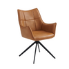 Modern dining chair with a stylish wingback design.
