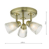 Stylish bathroom lighting with adjustable semi flush spotlight heads

