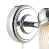 Cedric Bathroom Wall Spotlight Polished Chrome IP44 close view picture of the fitting plate