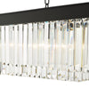 Celeus 6 Light Bar Pendant Anthracite & Crystal close view picture of the crystal shade