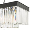 Celeus 6 Light Bar Pendant Anthracite & Crystal close view picture of the metal frame