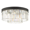 Celeus 6 Light Flush Matt Anthracite & Crystal picture with switched on light