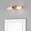 Century Bathroom 2 Light Wall Light Polished Chrome Opal Glass IP44 life style picture