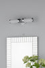 Century Bathroom 2 Light Wall Light Polished Chrome Opal Glass IP44 with pull cord switch