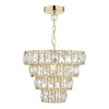 Cerys 1 Light 4 Tier Pendant Crystal & Gold picture on the white background