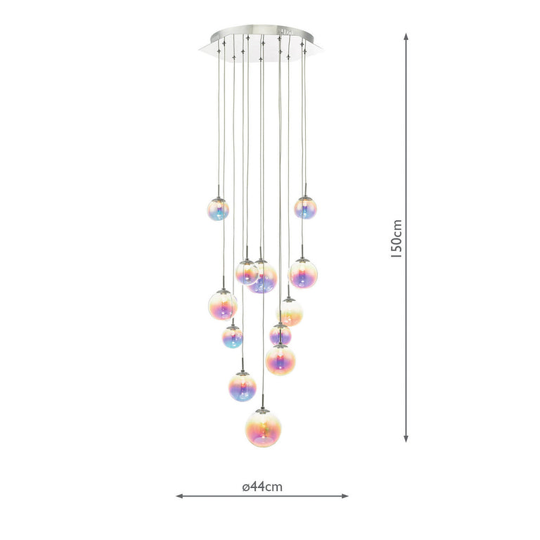 Cesario 12 Light Cluster Pendant - Chrome Cluster Lighting Collection for Home