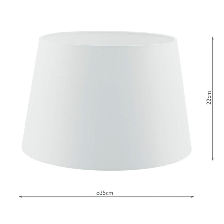 Cezanne White Faux Silk Tapered Drum Shade 35cm - Lamp Shade Collection