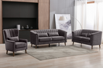 Charlotte 2 Seater Sofa Graphite life style photo with armchair and 3 seater sofa