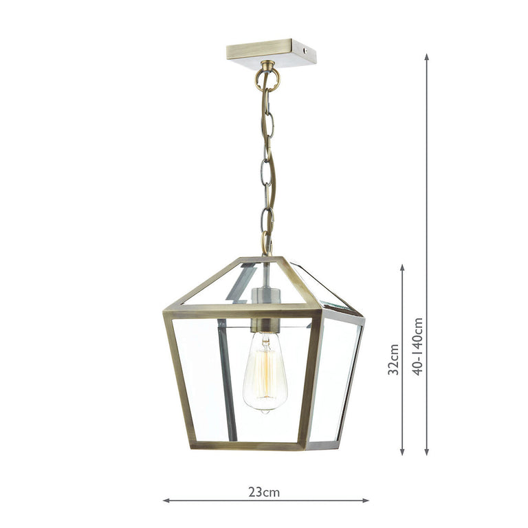 Churchill 1 Light Pendant Antique Brass - Pendant Ceiling Light