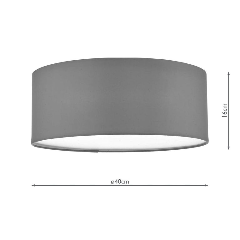Cierro 3 Light Flush 40 cm Grey - Flush Lighting Collection