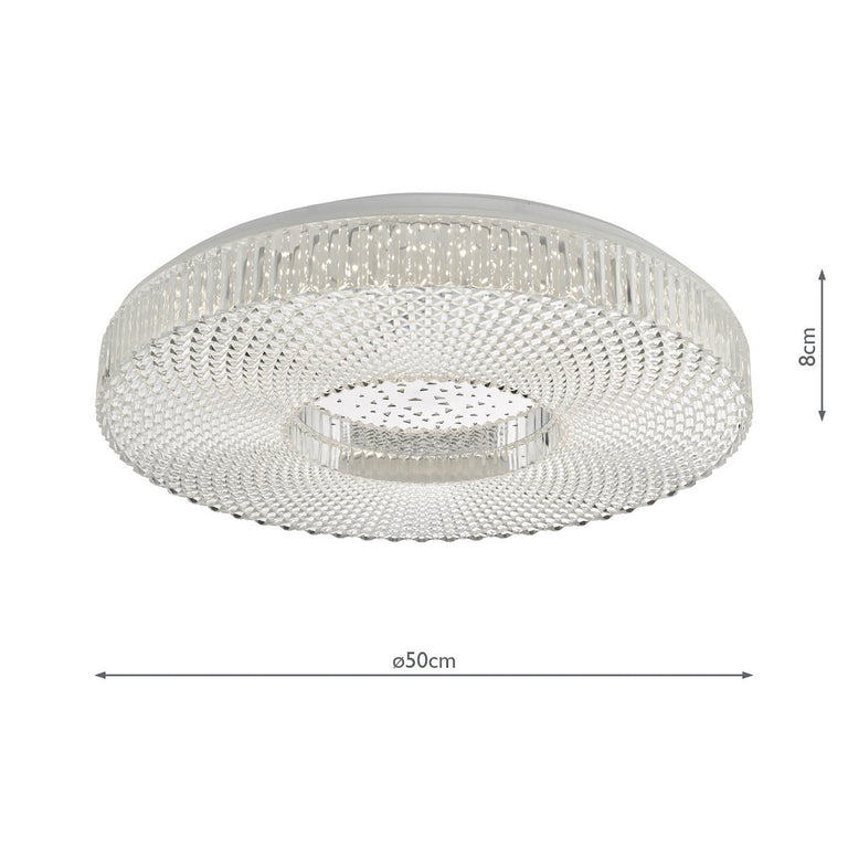 Cimona Flush Acrylic Large LED - LED Flush Ceiling Light