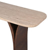 Clement Travertine Console Table top close view picture of the table's marble top