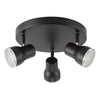 Clint 3 Light Bathroom Plate Spotlight Matt Black IP44 picture with turned off lights
 