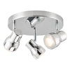 Clint 3 Light Bathroom Plate Spotlight Polished Chrome IP44 picture with turned on light