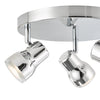 Clint 3 Light Bathroom Plate Spotlight Polished Chrome IP44 close view picture of the adjustable heads