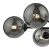 Cohen 7 Light Pendant Matt Black/Smoked Glass close view picture of the shade