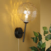 Cohen Wall Light Black With Clear Dimpled Glass life style picture