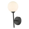 Cohen Wall Light Black With Opal Glass close view picture of the lamp design