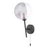 Cohen Wall Light Black With Smoked/Clear Ribbed Glass picture on the white background