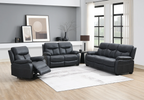 Conrad Swivel Recliner Armchair Steel Blue life style picture with 2 and 3 seater fixed sofa