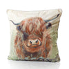 Highland Cow cushion with earthy tones