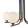 Cradle 5 Light Semi-Flush Black/Opal Glass close view picture of the shades