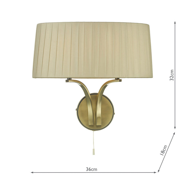 Cristin 2 Light Wall Light Antique Brass - Classic Home Decor Lighting