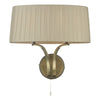 Cristin 2 Light Wall Light Antique Brass with pull cord switch