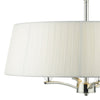 Cristin 4 Light Pendant Polished Nickel close view picture of the ivory ribbon shade