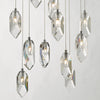 Crystal 12 Light Cluster Pendant Polished Chrome & Crystal close view picture of the crystals