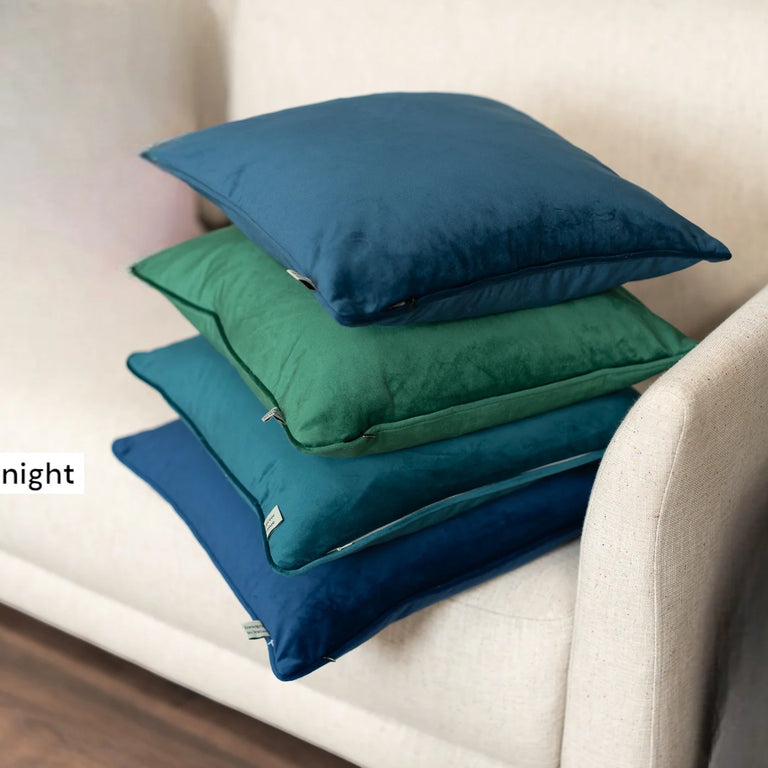 Cushion F+H Velvet Plain Midnight 45x45cm - Luxury Plain Cushion