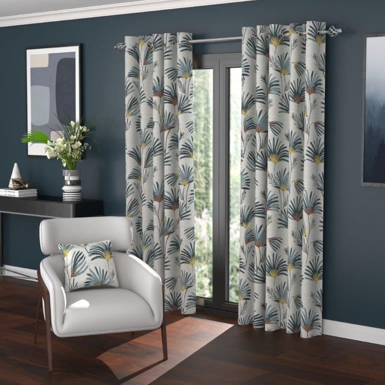 Daisy Yellow Polar Fleece Lined Curtains