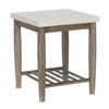 Dakota End Table With Shelf and white tabletop