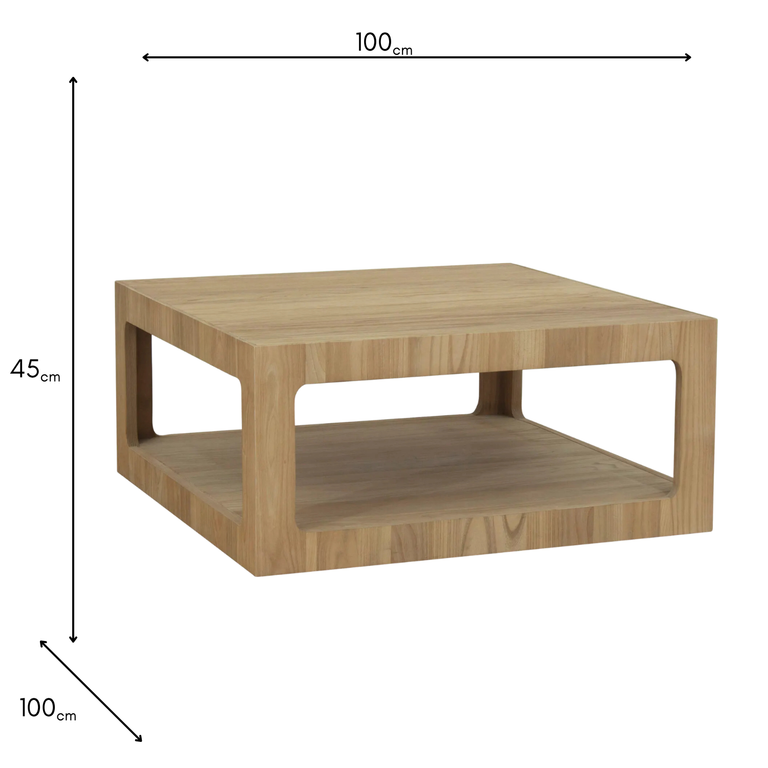 Dakota Square Coffee Table Oak - Wooden Square Living Room Table